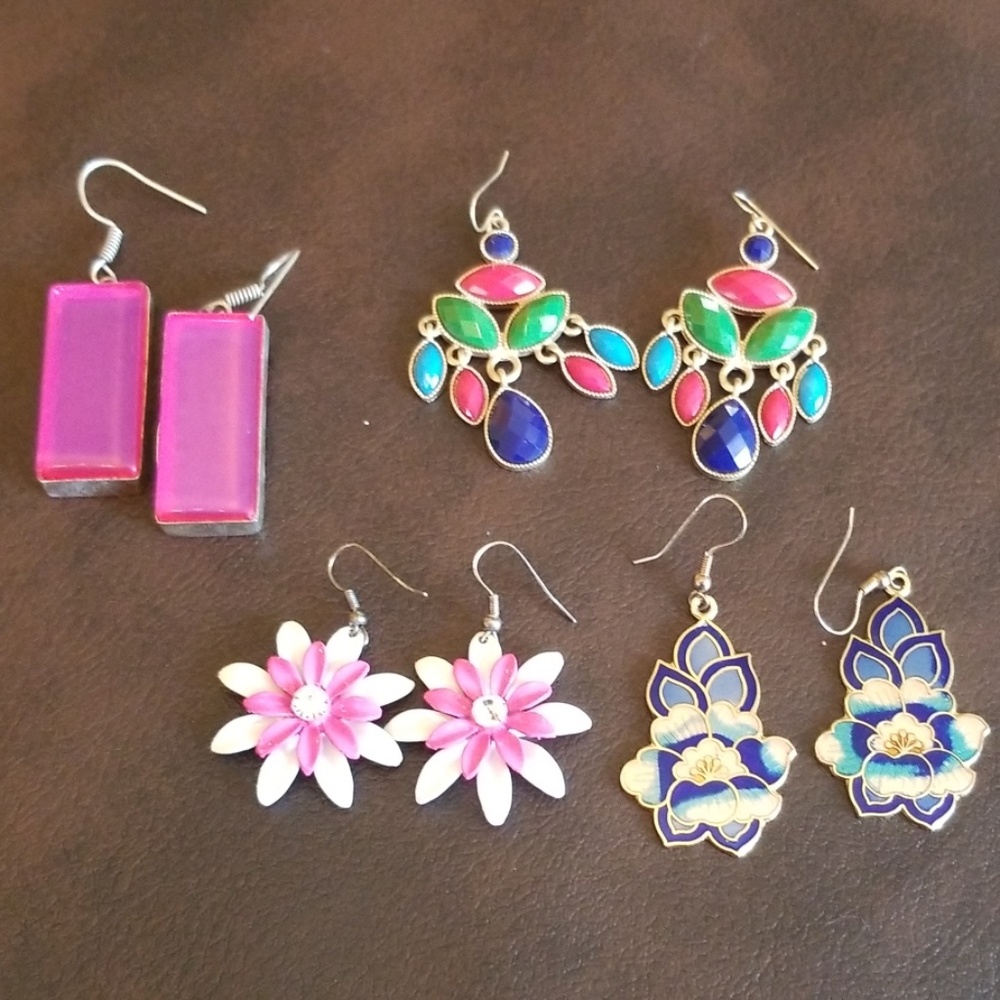 💙 2/$20 4ct Vtg Fashion Earrings Lot